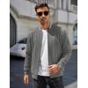 COOFANDY Mens Zip Up Sweater Jacket Waffle Sweatshirt Knit Bomber Lightweight Casual Jackets(Dark Grey)