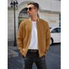 COOFANDY Mens Zip Up Sweater Jacket Waffle Sweatshirt Knit Bomber Lightweight Casual Jackets(Light Brown)