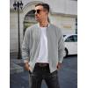 COOFANDY Mens Zip Up Sweater Jacket Waffle Sweatshirt Knit Bomber Lightweight Casual Jackets(Light Grey)