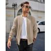 COOFANDY Mens Zip Up Sweater Jacket Waffle Sweatshirt Knit Bomber Lightweight Casual Jackets(Light Khaki)