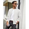 COOFANDY Mens Zip Up Sweater Jacket Waffle Sweatshirt Knit Bomber Lightweight Casual Jackets(White)