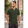COOFANDY Men’s Zipper Polo Shirt Casual Knit Short Sleeve Polo T Shirt Classic Fit Shirts(Army Green)