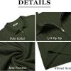 COOFANDY Men’s Zipper Polo Shirt Casual Knit Short Sleeve Polo T Shirt Classic Fit Shirts(Army Green)