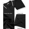 COOFANDY Men’s Zipper Polo Shirt Casual Knit Short Sleeve Polo T Shirt Classic Fit Shirts(Black-white)