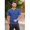 COOFANDY Men’s Zipper Polo Shirt Casual Knit Short Sleeve Polo T Shirt Classic Fit Shirts(Blue)
