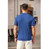 COOFANDY Men’s Zipper Polo Shirt Casual Knit Short Sleeve Polo T Shirt Classic Fit Shirts(Blue)