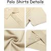 COOFANDY Men’s Zipper Polo Shirt Casual Knit Short Sleeve Polo T Shirt Classic Fit Shirts(Cream)