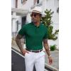 COOFANDY Men’s Zipper Polo Shirt Casual Knit Short Sleeve Polo T Shirt Classic Fit Shirts(Dark Green)