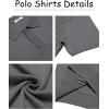COOFANDY Men’s Zipper Polo Shirt Casual Knit Short Sleeve Polo T Shirt Classic Fit Shirts(Dark Grey)