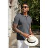 COOFANDY Men’s Zipper Polo Shirt Casual Knit Short Sleeve Polo T Shirt Classic Fit Shirts(Dark Grey)