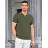 COOFANDY Men’s Zipper Polo Shirt Casual Knit Short Sleeve Polo T Shirt Classic Fit Shirts(E-army Green)