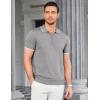 COOFANDY Men’s Zipper Polo Shirt Casual Knit Short Sleeve Polo T Shirt Classic Fit Shirts(Gray)