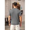 COOFANDY Men’s Zipper Polo Shirt Casual Knit Short Sleeve Polo T Shirt Classic Fit Shirts(Grey)