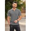 COOFANDY Men’s Zipper Polo Shirt Casual Knit Short Sleeve Polo T Shirt Classic Fit Shirts(Grey)