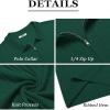 COOFANDY Men’s Zipper Polo Shirt Casual Knit Short Sleeve Polo T Shirt Classic Fit Shirts(Hunter Green)