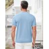 COOFANDY Men’s Zipper Polo Shirt Casual Knit Short Sleeve Polo T Shirt Classic Fit Shirts(Light Blue)