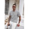 COOFANDY Men’s Zipper Polo Shirt Casual Knit Short Sleeve Polo T Shirt Classic Fit Shirts(Light Gray)