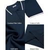 COOFANDY Men’s Zipper Polo Shirt Casual Knit Short Sleeve Polo T Shirt Classic Fit Shirts(Navy Blue-white)
