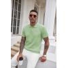 COOFANDY Men’s Zipper Polo Shirt Casual Knit Short Sleeve Polo T Shirt Classic Fit Shirts(Olive Green)
