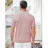 COOFANDY Men’s Zipper Polo Shirt Casual Knit Short Sleeve Polo T Shirt Classic Fit Shirts(Pink)