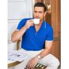 COOFANDY Men’s Zipper Polo Shirt Casual Knit Short Sleeve Polo T Shirt Classic Fit Shirts(Royal Blue)