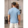 COOFANDY Men’s Zipper Polo Shirt Casual Knit Short Sleeve Polo T Shirt Classic Fit Shirts(Sky Blue)