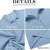 COOFANDY Men’s Zipper Polo Shirt Casual Knit Short Sleeve Polo T Shirt Classic Fit Shirts(Sky Blue)