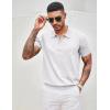 COOFANDY Men’s Zipper Polo Shirt Casual Knit Short Sleeve Polo T Shirt Classic Fit Shirts(Solid- 01 White)