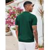 COOFANDY Men’s Zipper Polo Shirt Casual Knit Short Sleeve Polo T Shirt Classic Fit Shirts(Solid- Green)