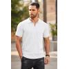 COOFANDY Men’s Zipper Polo Shirt Casual Knit Short Sleeve Polo T Shirt Classic Fit Shirts(White)