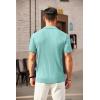 COOFANDY Men’s Zipper Polo Shirts Short Sleeve Ribbed Knit Polo T Shirts Fashion Casual Golf Shirts(Green)