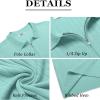 COOFANDY Men’s Zipper Polo Shirts Short Sleeve Ribbed Knit Polo T Shirts Fashion Casual Golf Shirts(Green)