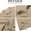 COOFANDY Men’s Zipper Polo Shirts Short Sleeve Ribbed Knit Polo T Shirts Fashion Casual Golf Shirts(Khaki)