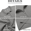 COOFANDY Men’s Zipper Polo Shirts Short Sleeve Ribbed Knit Polo T Shirts Fashion Casual Golf Shirts(Light Grey)