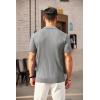 COOFANDY Men’s Zipper Polo Shirts Short Sleeve Ribbed Knit Polo T Shirts Fashion Casual Golf Shirts(Light Grey)
