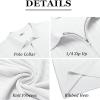 COOFANDY Men’s Zipper Polo Shirts Short Sleeve Ribbed Knit Polo T Shirts Fashion Casual Golf Shirts(White)