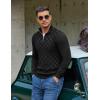 COOFANDY Quarter Zip Pullover Men Dress Sweaters Long Sleeve Jacquard Checkered Sweater(Black)