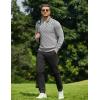 COOFANDY Quarter Zip Pullover Men Dress Sweaters Long Sleeve Jacquard Checkered Sweater(Grey)