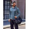 COOFANDY Quarter Zip Pullover Men Long Sleeve Sweatshirts for Men Fleece Sweater Fall(Dark Blue)