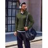 COOFANDY Quarter Zip Pullover Men Long Sleeve Sweatshirts for Men Fleece Sweater Fall(Dark Green)