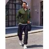 COOFANDY Quarter Zip Pullover Men Long Sleeve Sweatshirts for Men Fleece Sweater Fall(Dark Green)