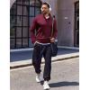 COOFANDY Quarter Zip Pullover Men Long Sleeve Sweatshirts for Men Fleece Sweater Fall(Dark Red)