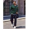 COOFANDY Quarter Zip Pullover Men Long Sleeve Sweatshirts for Men Fleece Sweater Fall(Lake Green)