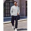 COOFANDY Quarter Zip Pullover Men Long Sleeve Sweatshirts for Men Fleece Sweater Fall(White)