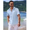 COOFANDY Shirts for Men Short Sleeve Button Down Shirt Casual Summer Beach Shirts(Angel Falls)