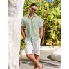 COOFANDY Shirts for Men Short Sleeve Button Down Shirt Casual Summer Beach Shirts(A-sage Green)