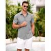 COOFANDY Shirts for Men Short Sleeve Button Down Shirt Casual Summer Beach Shirts(Ashen Gray)