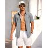 COOFANDY Shirts for Men Short Sleeve Button Down Shirt Casual Summer Beach Shirts(Ashen Gray)