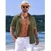 COOFANDY Shirts for Men Short Sleeve Button Down Shirt Casual Summer Beach Shirts(Chive)