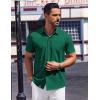 COOFANDY Shirts for Men Short Sleeve Button Down Shirt Casual Summer Beach Shirts(Dark Green)
